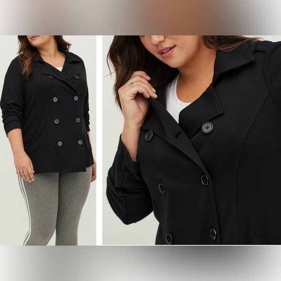 Torrid Peacoat Lightweight Ponte Black - Picture 2 of 13
